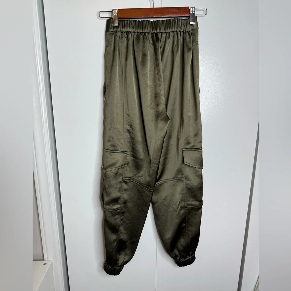 AllSaints - Astarte High-Rise Tapered Cargo Trousers Joggers - Green Size 0 - Picture 4 of 10